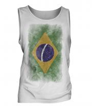 Brazil Faded Flag Mens Vest