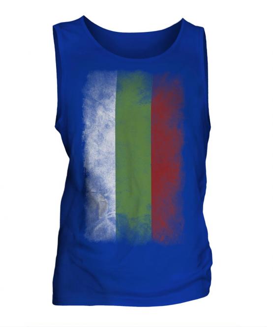 Bulgaria Faded Flag Mens Vest