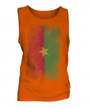 Burkina Faso Faded Flag Mens Vest