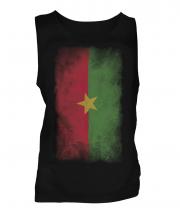 Burkina Faso Faded Flag Mens Vest