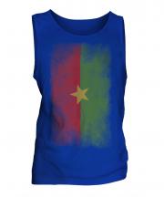 Burkina Faso Faded Flag Mens Vest