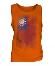 Burma Faded Flag Mens Vest