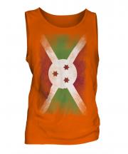 Burundi Faded Flag Mens Vest