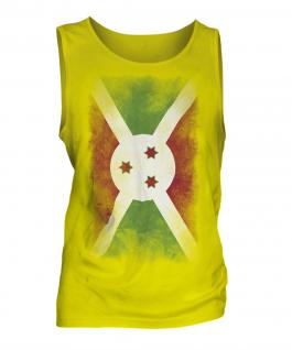 Burundi Faded Flag Mens Vest