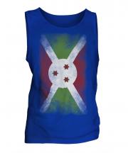 Burundi Faded Flag Mens Vest