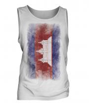 Cambodia Faded Flag Mens Vest