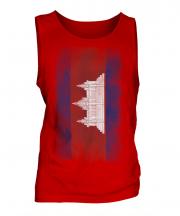 Cambodia Faded Flag Mens Vest
