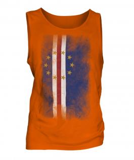 Cape Verde Faded Flag Mens Vest