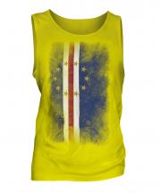 Cape Verde Faded Flag Mens Vest
