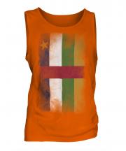 Central African Republic Faded Flag Mens Vest
