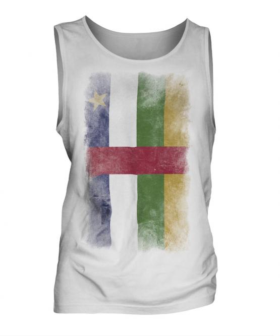 Central African Republic Faded Flag Mens Vest