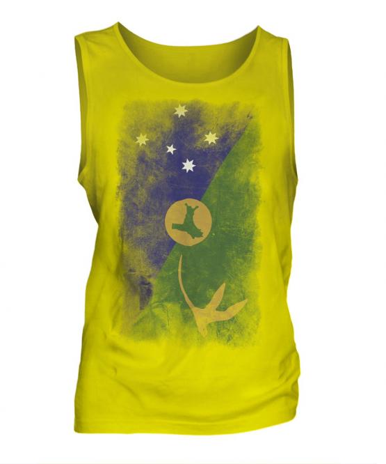 Christmas Island Faded Flag Mens Vest