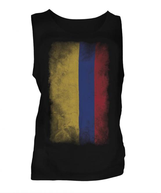 Colombia Faded Flag Mens Vest