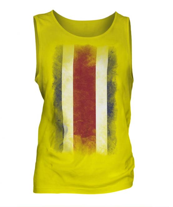 Costa Rica Faded Flag Mens Vest