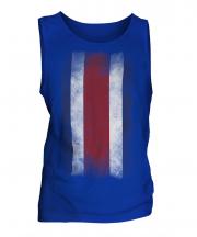 Costa Rica Faded Flag Mens Vest
