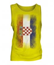Croatia Faded Flag Mens Vest