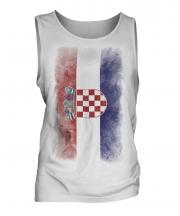 Croatia Faded Flag Mens Vest