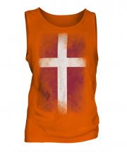 Denmark Faded Flag Mens Vest