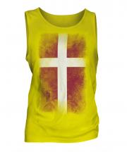 Denmark Faded Flag Mens Vest