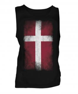 Denmark Faded Flag Mens Vest