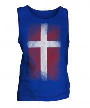 Denmark Faded Flag Mens Vest