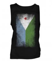 Djibouti Faded Flag Mens Vest