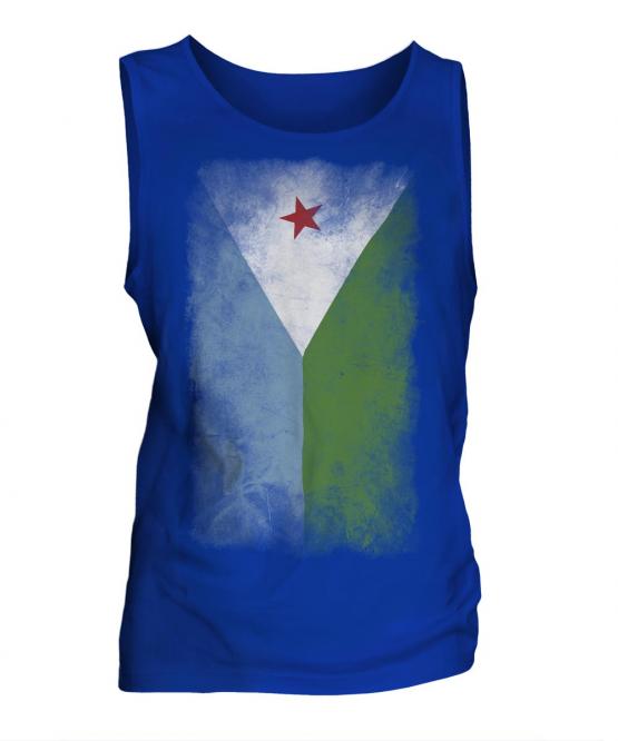 Djibouti Faded Flag Mens Vest