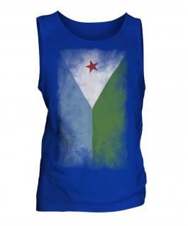 Djibouti Faded Flag Mens Vest