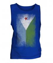 Djibouti Faded Flag Mens Vest