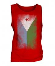 Djibouti Faded Flag Mens Vest