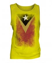 East Timor Faded Flag Mens Vest