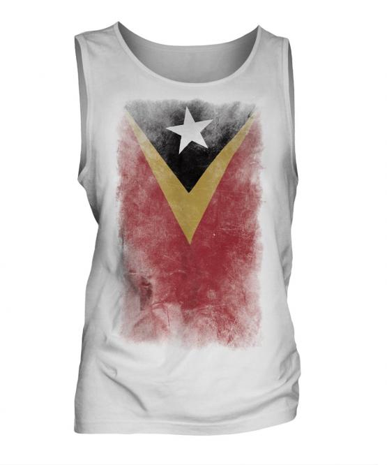 East Timor Faded Flag Mens Vest