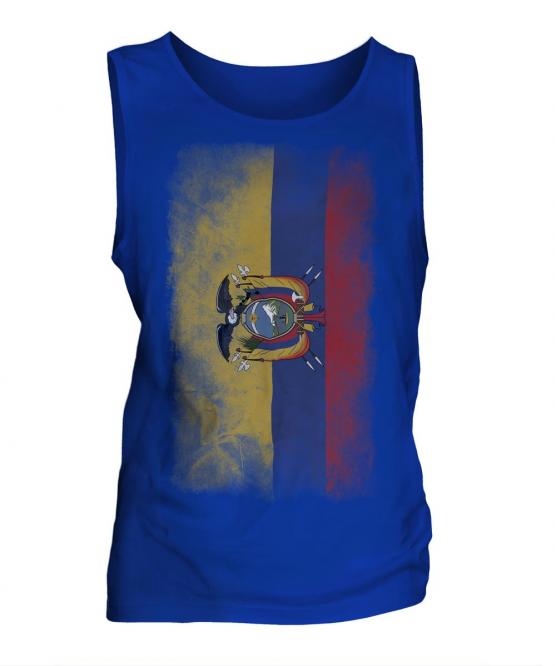 Ecuador Faded Flag Mens Vest