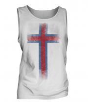 Faroe Islands Faded Flag Mens Vest
