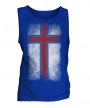 Faroe Islands Faded Flag Mens Vest