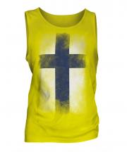 Finland Faded Flag Mens Vest