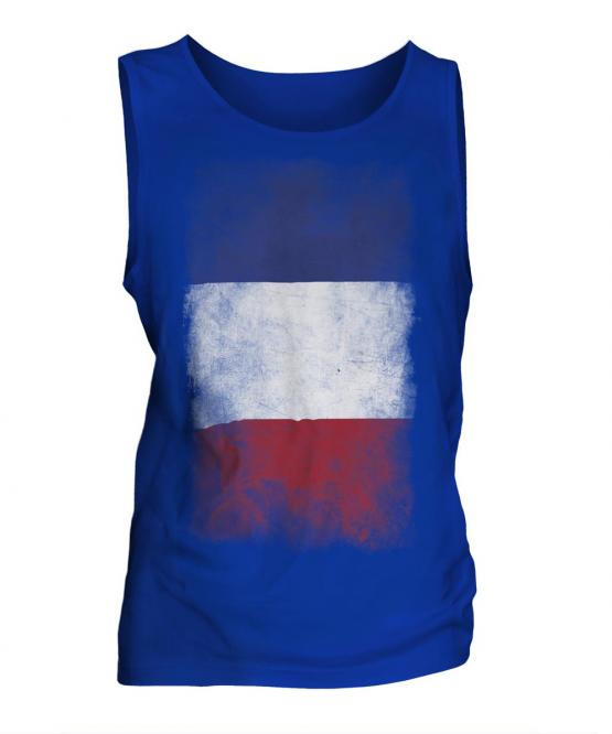 France Faded Flag Mens Vest