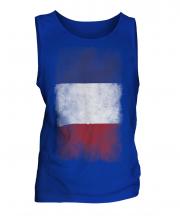 France Faded Flag Mens Vest