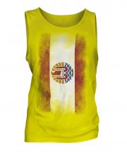 French Polynesia Faded Flag Mens Vest