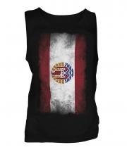 French Polynesia Faded Flag Mens Vest