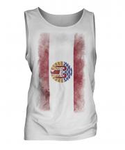 French Polynesia Faded Flag Mens Vest