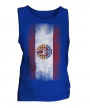 French Polynesia Faded Flag Mens Vest