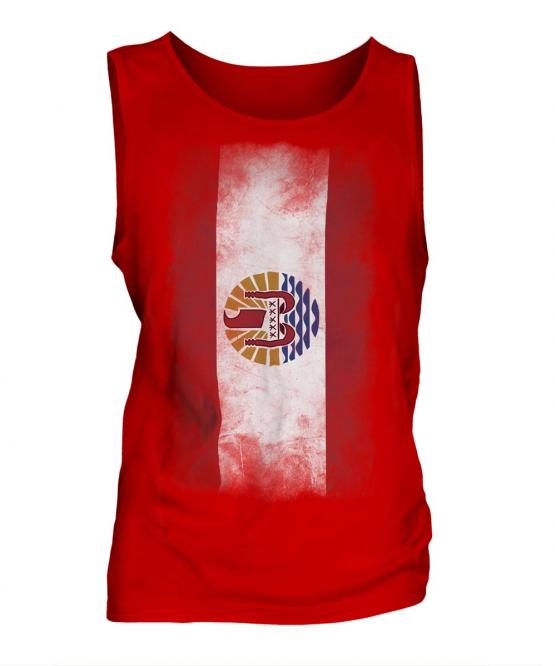 French Polynesia Faded Flag Mens Vest