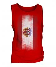 French Polynesia Faded Flag Mens Vest