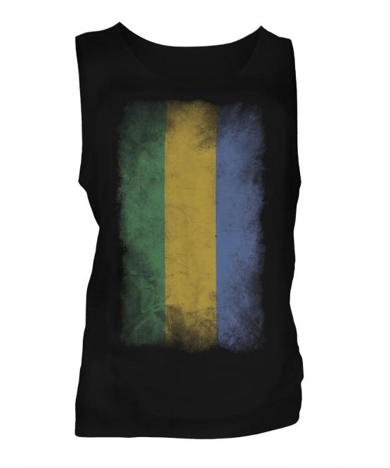 Gabon Faded Flag Mens Vest