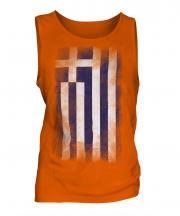 Greece Faded Flag Mens Vest