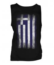 Greece Faded Flag Mens Vest