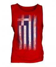 Greece Faded Flag Mens Vest