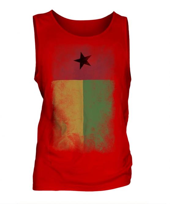 Guinea Bissau Faded Flag Mens Vest