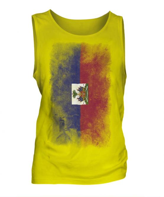 Haiti Faded Flag Mens Vest